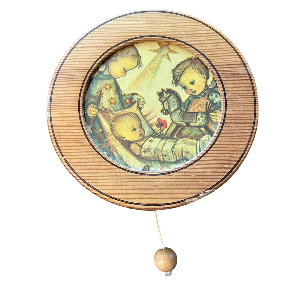 Vintage Hummel Music Box Silent Night Wall hanging Wooden
